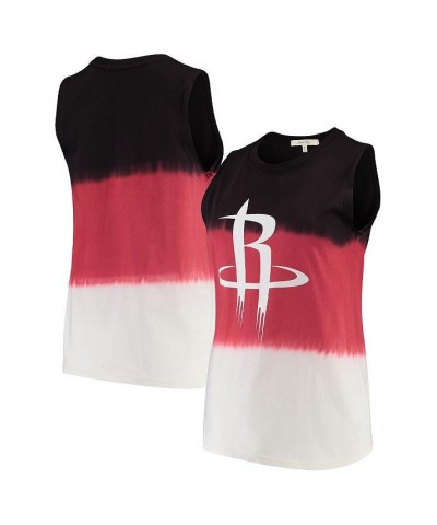 Women's Black Houston Rockets Muscle Dip Dye Tank Top Black $18.90 Tops