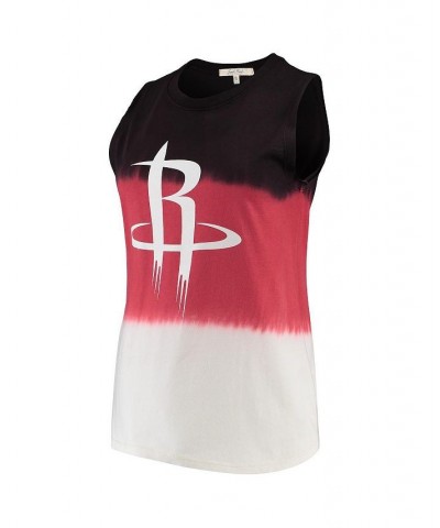 Women's Black Houston Rockets Muscle Dip Dye Tank Top Black $18.90 Tops