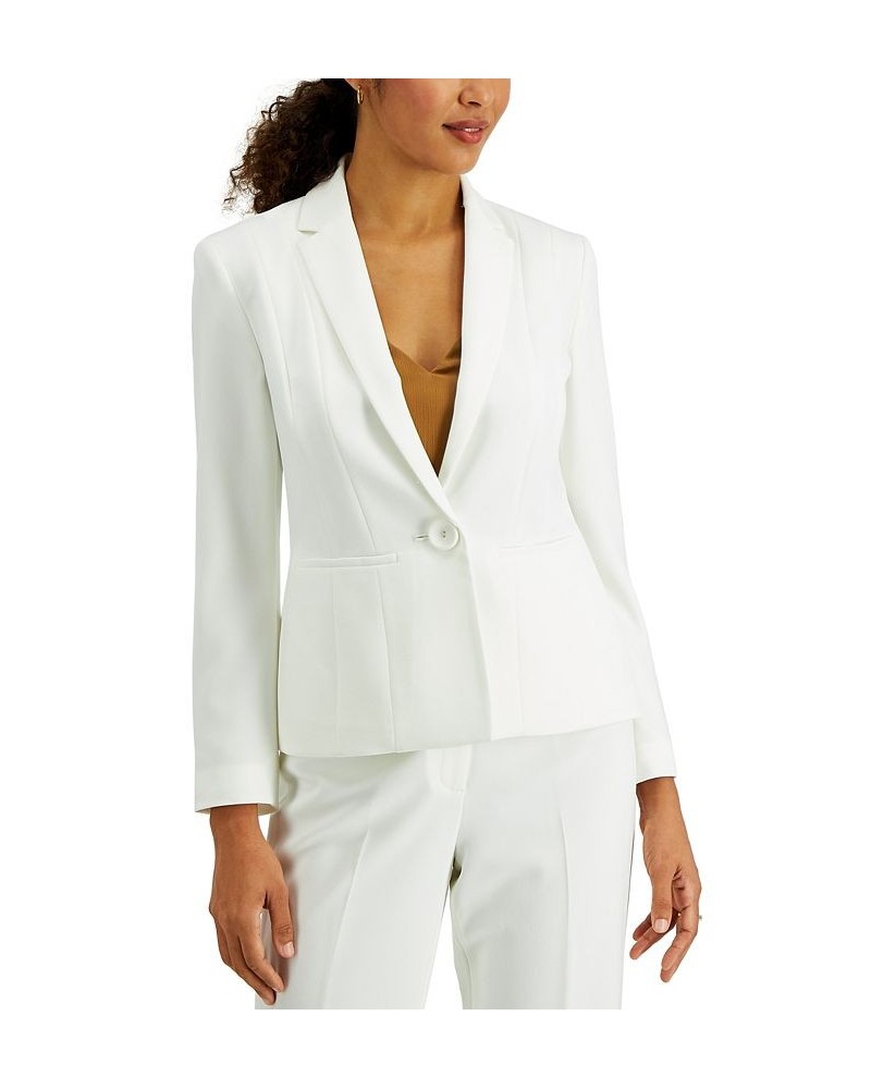 Crepe One-Button Blazer Vanilla $32.70 Jackets