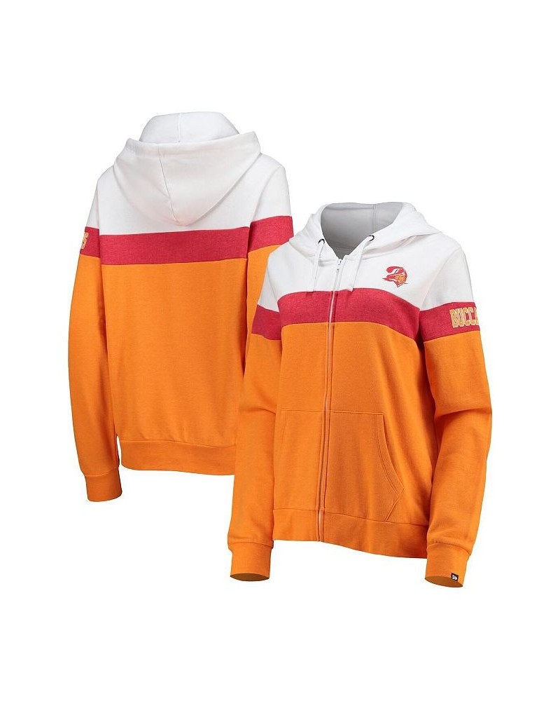 Women's White Orange Tampa Bay Buccaneers Throwback Colorblock Full-Zip Hoodie Jacket White, Orange $32.93 Jackets