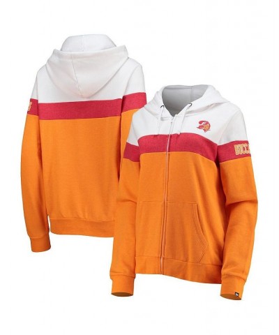 Women's White Orange Tampa Bay Buccaneers Throwback Colorblock Full-Zip Hoodie Jacket White, Orange $32.93 Jackets