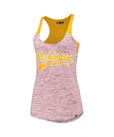 Women's Gold and Burgundy Washington Football Team Space Dye Scoop Neck Racerback Tank Top Gold, Burgundy $16.00 Tops