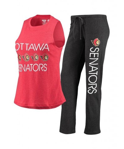 Women's Red Black Ottawa Senators Meter Tank Top and Pants Sleep Set Red, Black $27.95 Pajama