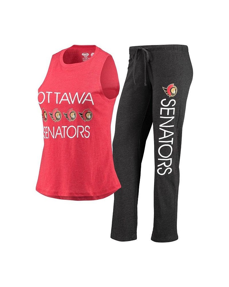 Women's Red Black Ottawa Senators Meter Tank Top and Pants Sleep Set Red, Black $27.95 Pajama