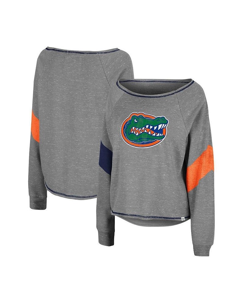 Women's Heathered Gray Florida Gators Amped Chevron Stripe Raglan Boat Neck Pullover Sweatshirt Heathered Gray $27.95 Sweatsh...