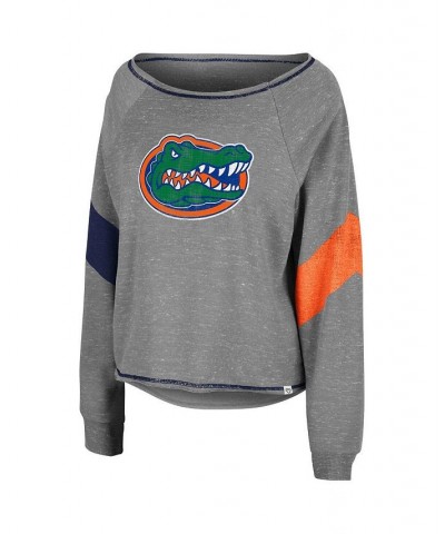 Women's Heathered Gray Florida Gators Amped Chevron Stripe Raglan Boat Neck Pullover Sweatshirt Heathered Gray $27.95 Sweatsh...