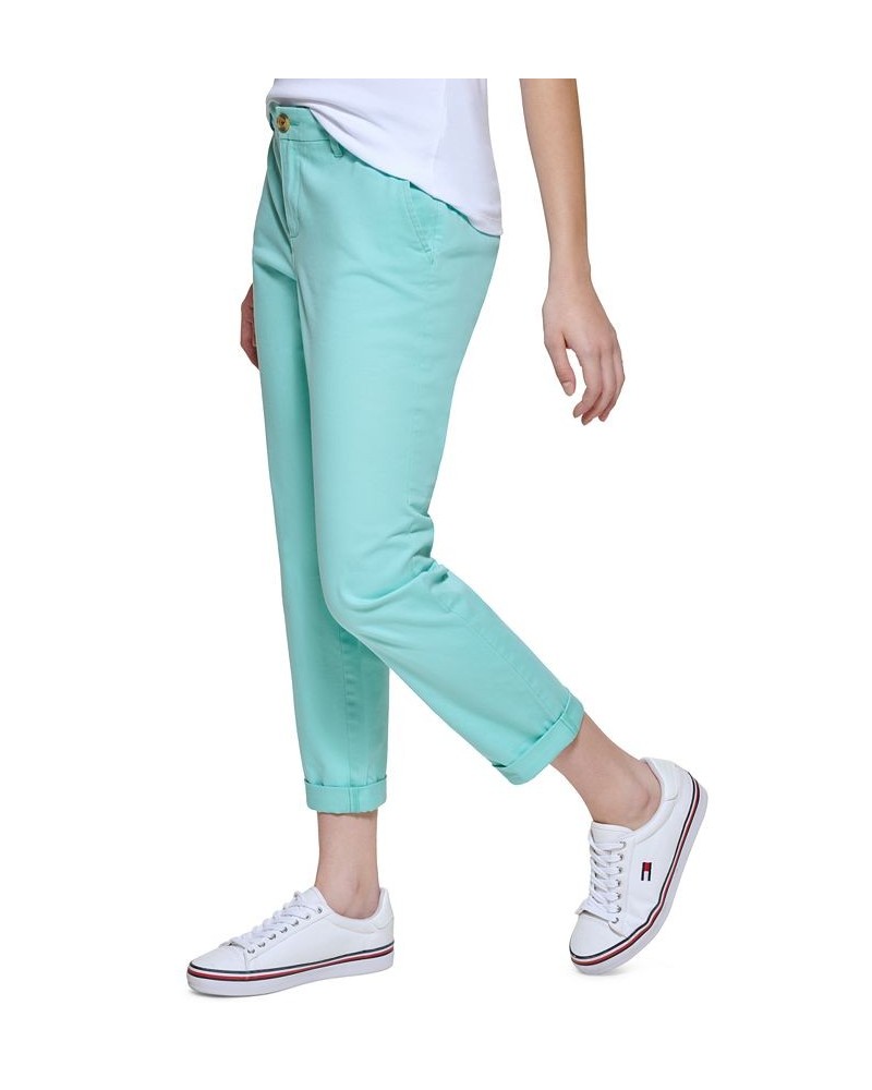 Women's Cotton Scallop-Stripe Tank & Hampton Cuffed Chino Straight-Leg Pants Crm De Mnth $21.12 Pants