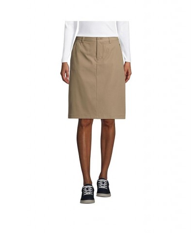 School Uniform Women's Active Chino Skort Top of the Knee Tan/Beige $23.08 Skirts