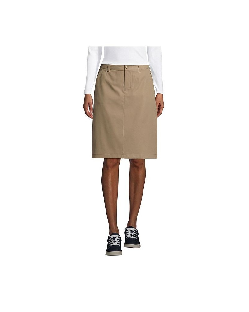 School Uniform Women's Active Chino Skort Top of the Knee Tan/Beige $23.08 Skirts