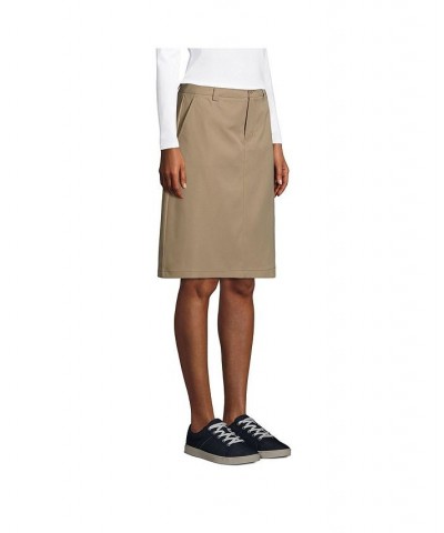 School Uniform Women's Active Chino Skort Top of the Knee Tan/Beige $23.08 Skirts