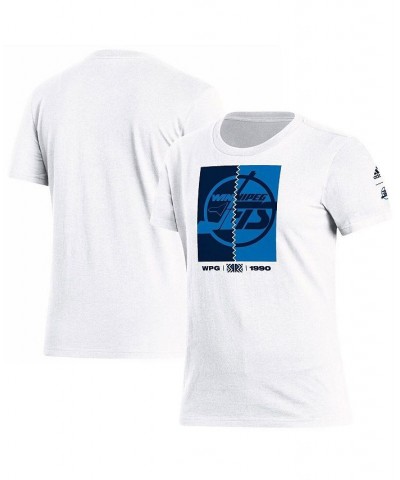 Women's White Winnipeg Jets Reverse Retro 2.0 Playmaker T-shirt White $14.19 Tops