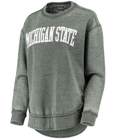 Women's Green Michigan State Spartans Vintage-Like Wash Pullover Sweatshirt Green $40.00 Sweatshirts