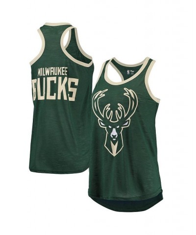 Women's Hunter Green Milwaukee Bucks Showdown Scoop-Neck Racerback Tank Top Hunter Green $19.20 Tops