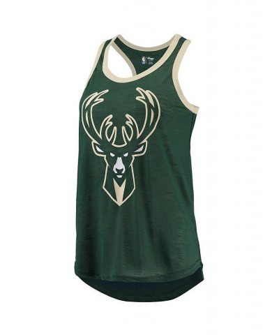 Women's Hunter Green Milwaukee Bucks Showdown Scoop-Neck Racerback Tank Top Hunter Green $19.20 Tops