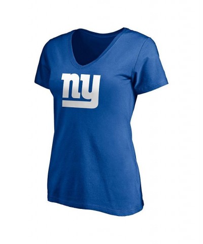 Women's Branded Saquon Barkley Royal New York Giants Player Icon Name and Number V-Neck T-shirt Royal $23.84 Tops