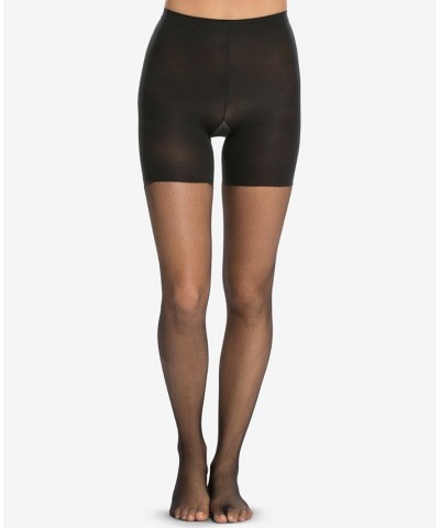 Micro-Fishnet Mid-Thigh Shaping Tights Black $29.12 Hosiery