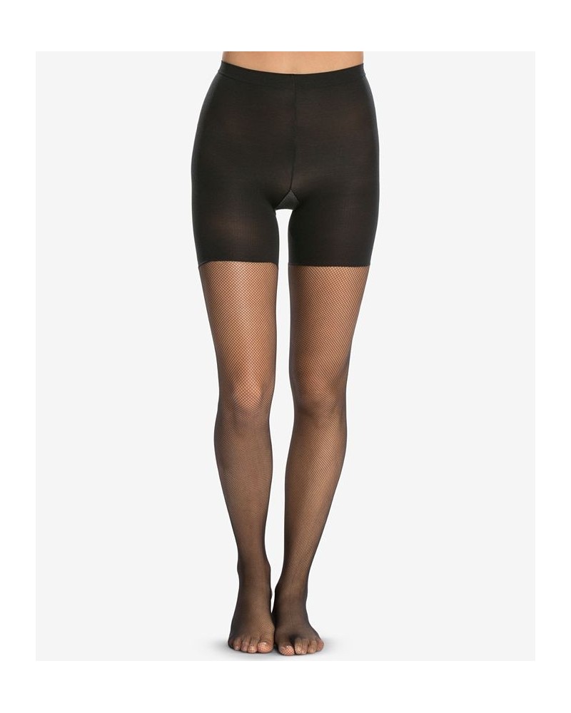 Micro-Fishnet Mid-Thigh Shaping Tights Black $29.12 Hosiery