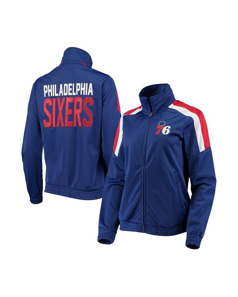 Women's Royal Philadelphia 76ers Jump Shot Full-Zip Track Jacket Royal $32.80 Jackets