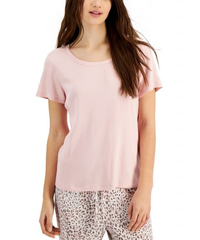 Solid Ribbed Sleep Top Pink $10.83 Sleepwear