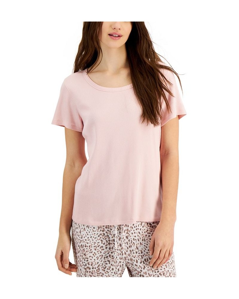 Solid Ribbed Sleep Top Pink $10.83 Sleepwear