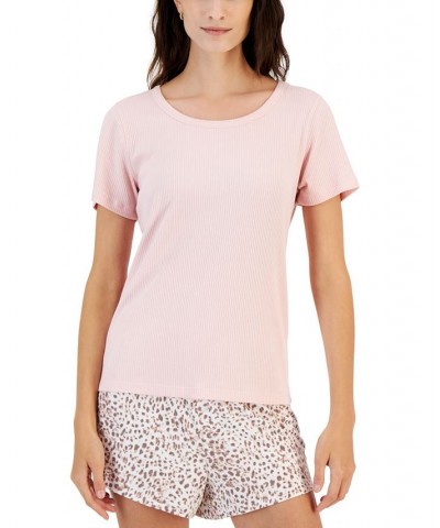 Solid Ribbed Sleep Top Pink $10.83 Sleepwear