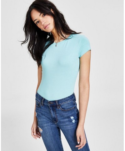 Juniors' Cap-Sleeve T-Shirt Green $8.48 Tops