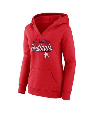 Women's Branded Red St. Louis Cardinals Simplicity Crossover V-Neck Pullover Hoodie Red $33.75 Sweatshirts