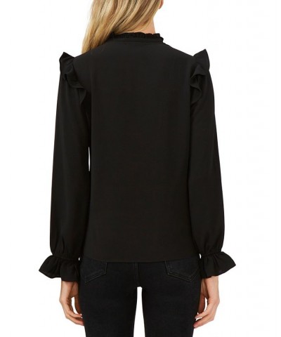 Pleated Ruffled Top Rich Black $28.13 Tops