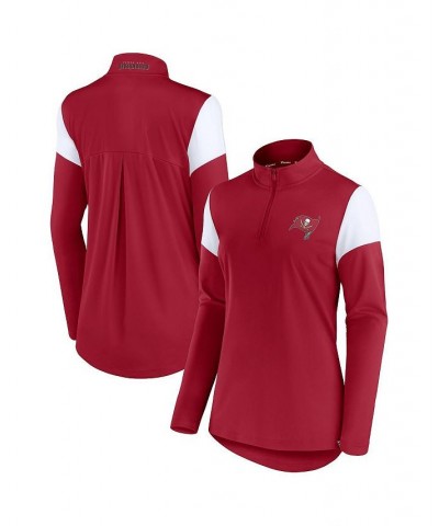 Women's Branded Red White Tampa Bay Buccaneers Block Party Team Authentic Quarter-Zip Jacket Red, White $25.01 Jackets