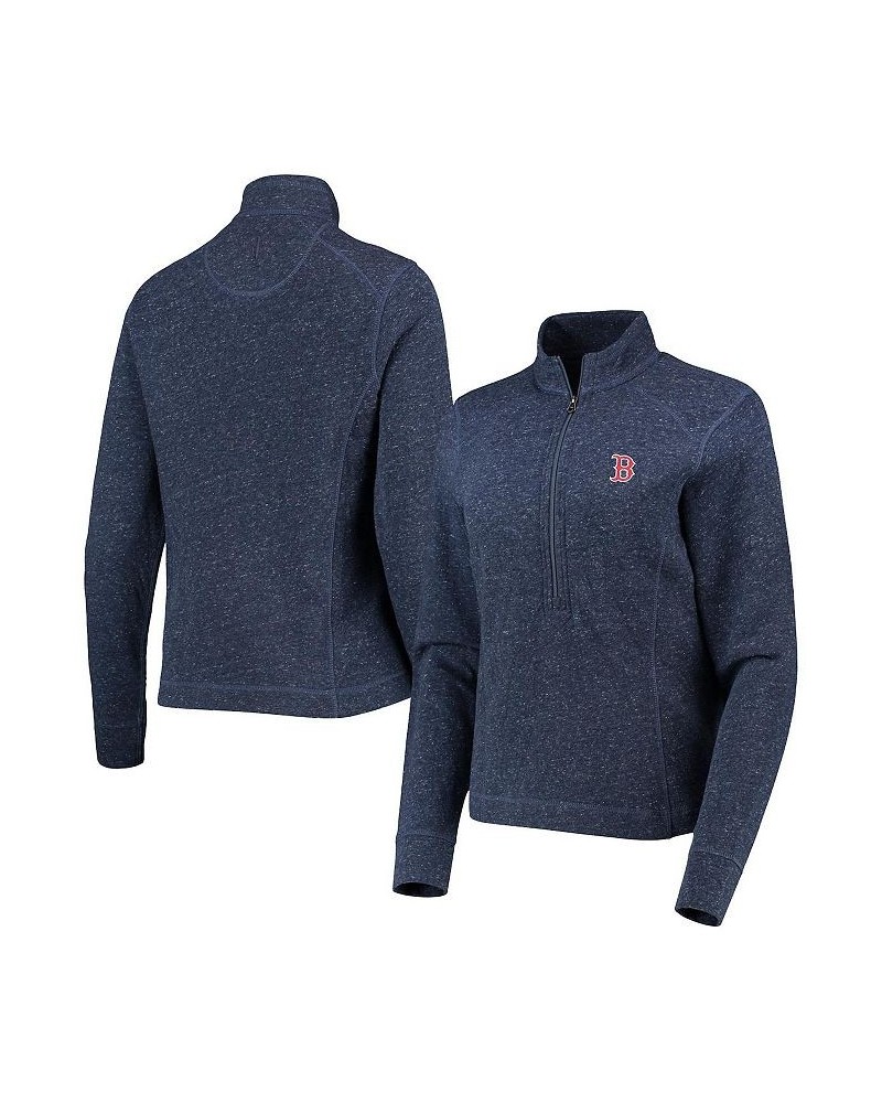 Women's Navy Boston Red Sox Kennedy Slub Quarter-Zip Sweatshirt Navy $57.50 Sweatshirts