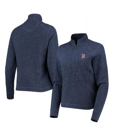 Women's Navy Boston Red Sox Kennedy Slub Quarter-Zip Sweatshirt Navy $57.50 Sweatshirts