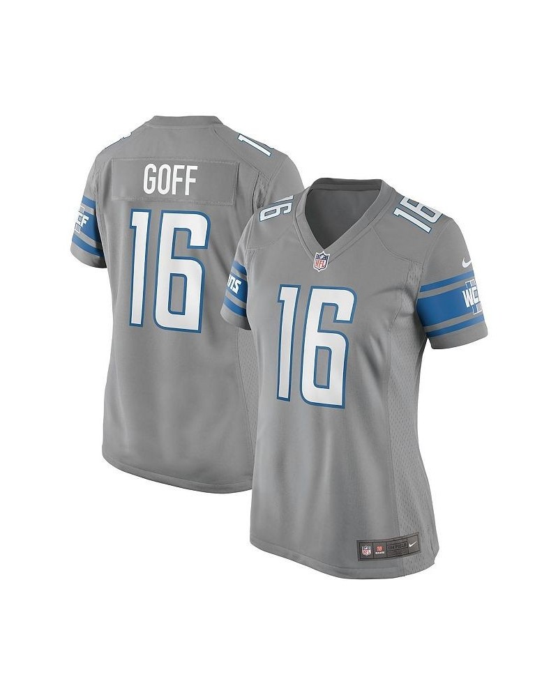 Women's Jared Goff Silver Detroit Lions Game Jersey Silver $53.20 Jersey