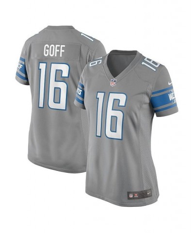 Women's Jared Goff Silver Detroit Lions Game Jersey Silver $53.20 Jersey