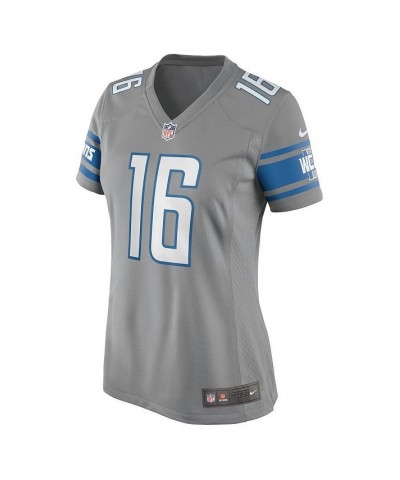 Women's Jared Goff Silver Detroit Lions Game Jersey Silver $53.20 Jersey