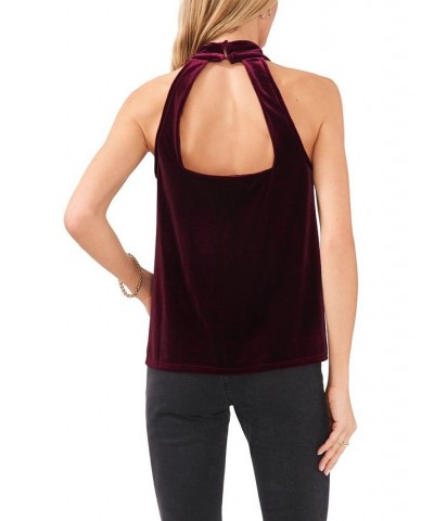 Women's Sleeveless Halter Tie Back Top Port $15.52 Tops