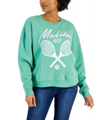 Juniors' Malibu Tennis Club-Graphic Sweatshirt Green $16.79 Tops