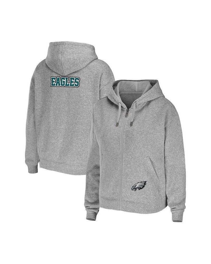 Women's Heathered Gray Philadelphia Eagles Team Full-Zip Hoodie Heathered Gray $43.00 Sweatshirts