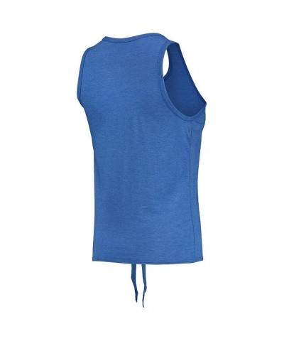 Women's Royal Chicago Cubs Scoop Neck Racerback Side Tie Tri-Blend Tank Top Royal $26.49 Tops