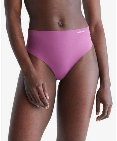 Women's Invisibles High-Waist Thong Underwear QD3864 Clematis $9.88 Panty