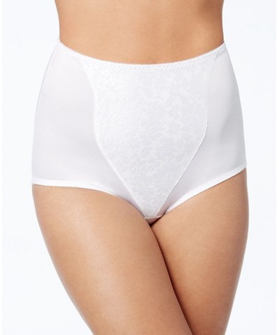 Women's Light Tummy-Control Lace Support 2pk Brief Underwear X372 White/White $14.90 Shapewear