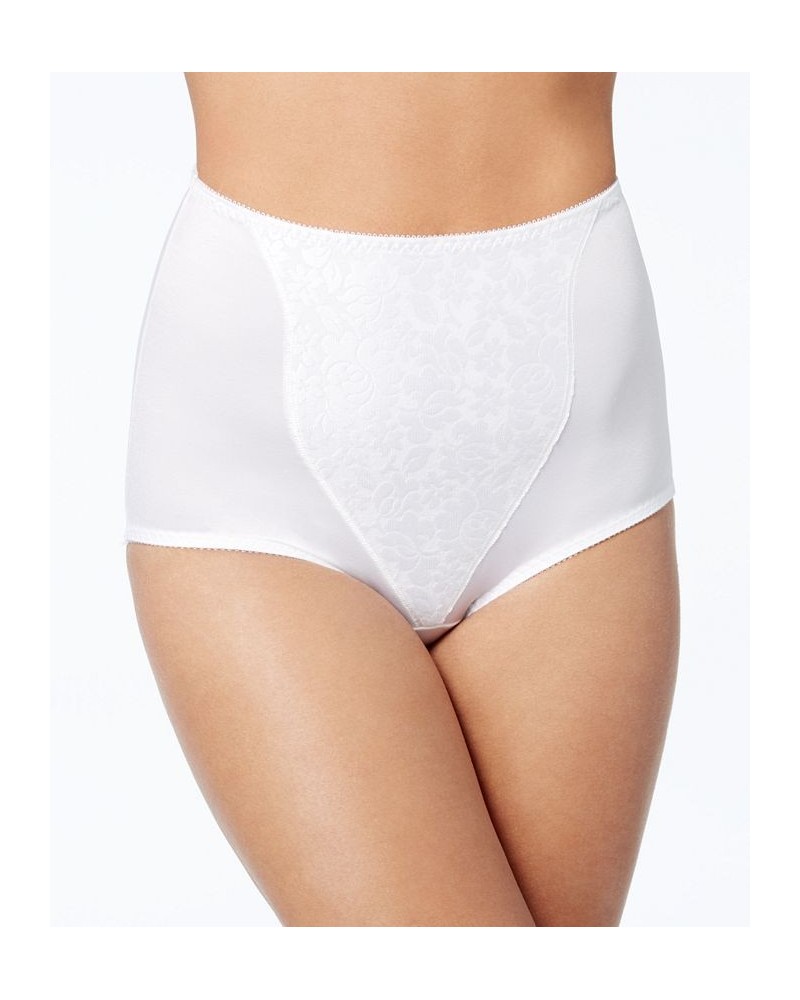 Women's Light Tummy-Control Lace Support 2pk Brief Underwear X372 White/White $14.90 Shapewear