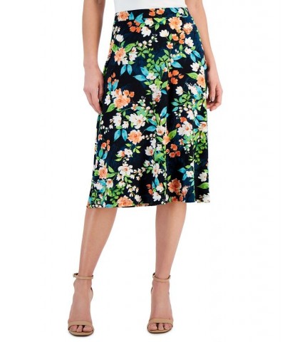 Women's Floral-Print Fit & Flare Midi Skirt PAPAYA/KIWI MULTI $33.97 Skirts