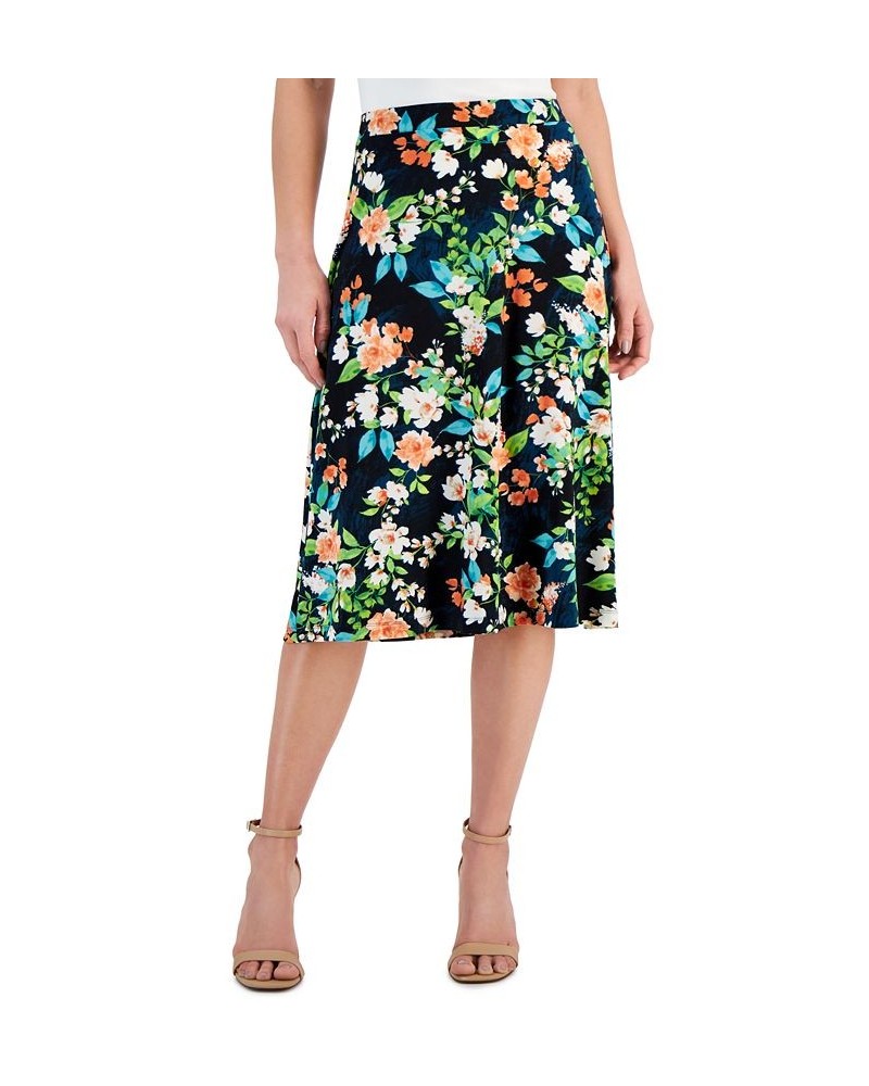 Women's Floral-Print Fit & Flare Midi Skirt PAPAYA/KIWI MULTI $33.97 Skirts