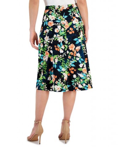 Women's Floral-Print Fit & Flare Midi Skirt PAPAYA/KIWI MULTI $33.97 Skirts