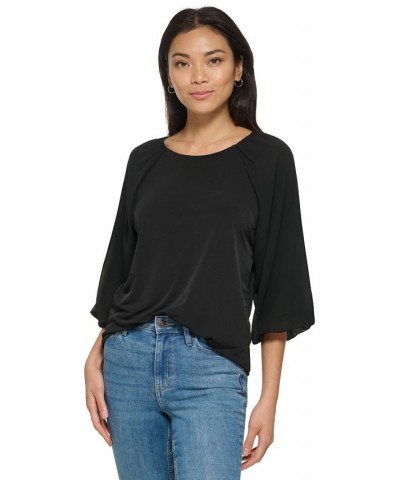 3/4 Chiffon Sleeve Blouse Black $42.93 Tops