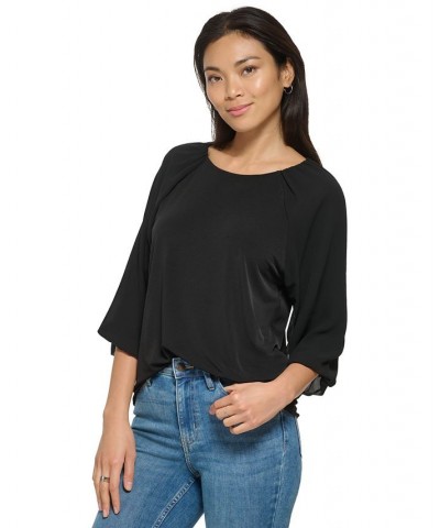 3/4 Chiffon Sleeve Blouse Black $42.93 Tops