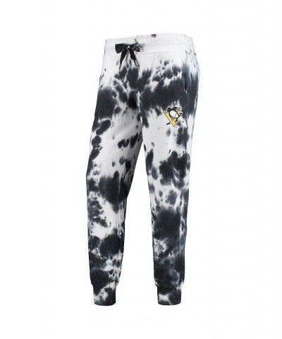 Women's White and Black Pittsburgh Penguins Melody Tie-Dye Jogger Pants White, Black $49.49 Pants