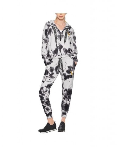 Women's White and Black Pittsburgh Penguins Melody Tie-Dye Jogger Pants White, Black $49.49 Pants