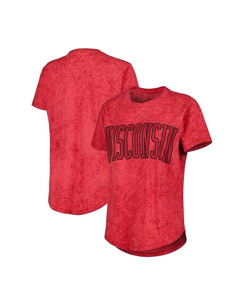 Women's Red Wisconsin Badgers Southlawn Sun-Washed T-shirt Red $29.49 Tops