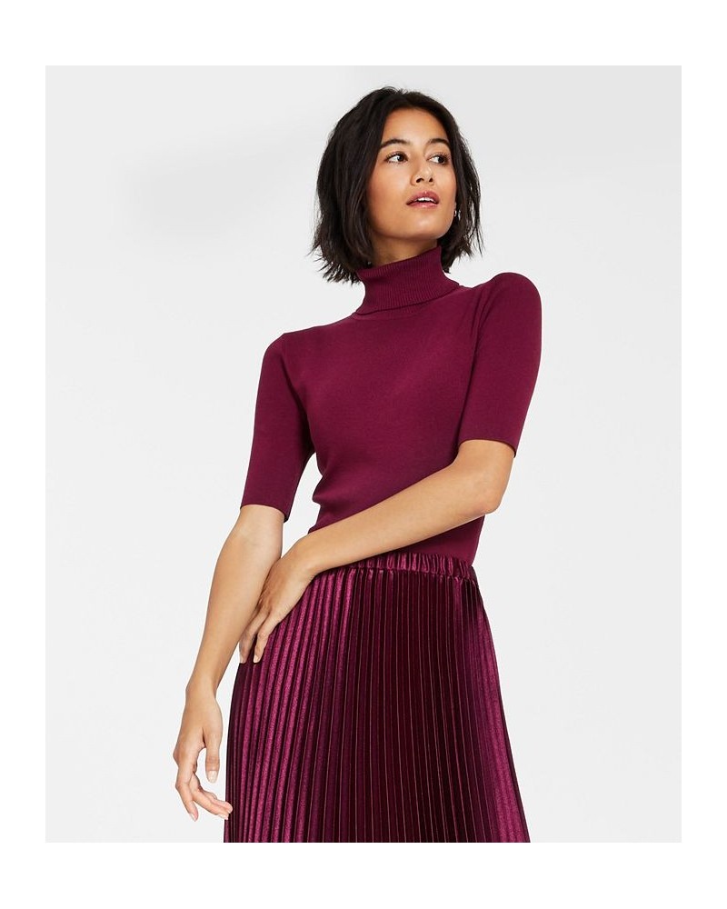 Women's Half-Sleeve Turtleneck Top Chianti $31.57 Sweaters